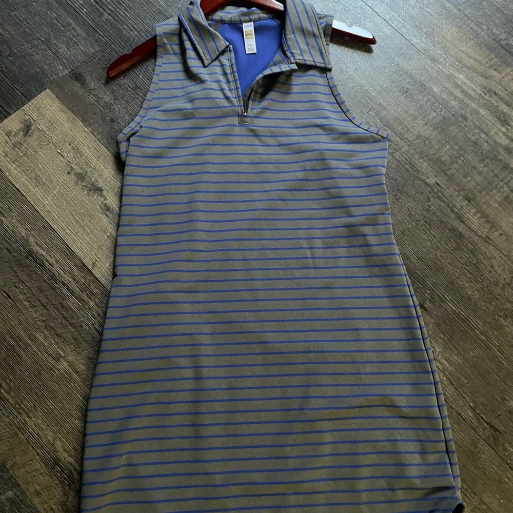 Lole Gray Sleeveless Polo Sheath Dress